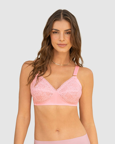 Brasier clásico sin arco con copas en encaje#color_301-rosado