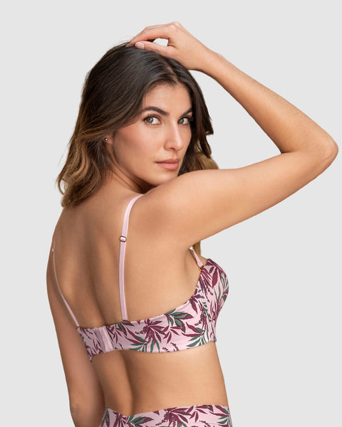 Brasier strapless Antigravedad de realce alto sin arco#color_b89-estampado-hojas