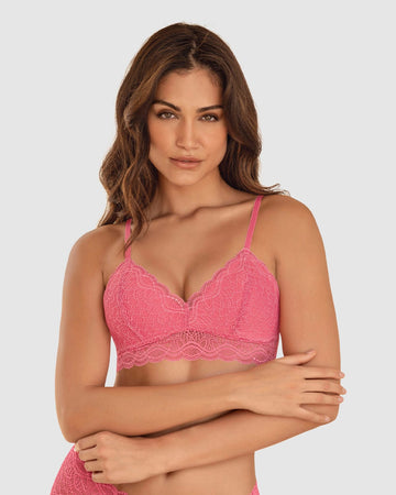 Bralette triangular con base y espalda anchas en encaje#color_365-rosado-oscuro