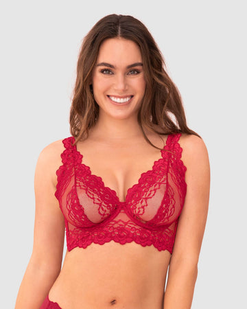 Brasier tipo bralette en encaje y transparencias#color_302-rojo-cereza