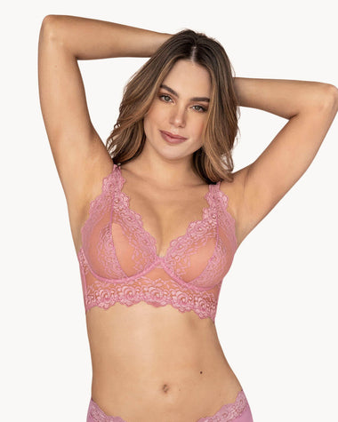 Brasier tipo bralette en encaje y transparencias#color_350-rosado