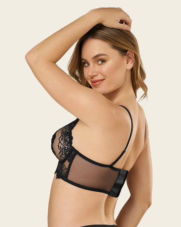 Brasier tipo bralette en encaje y transparencias#color_700-negro