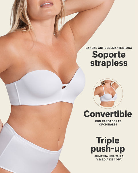 Brasier WOW de triple realce ideal como strapless#color_694-estampado-hojas-verdes