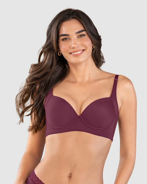 Brasier de realce suave y cubrimiento alto en sisa y espalda Cover Bra#color_382-vino-tinto