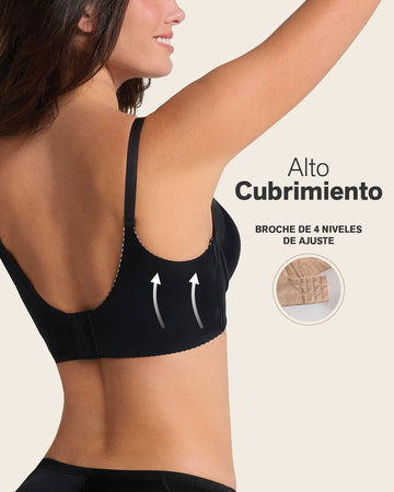 Brasier de cubrimiento alto en sisa y espalda Cover Bra#color_700-negro