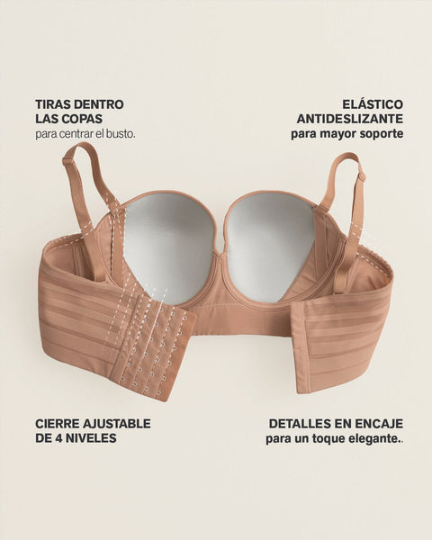 Brasier tipo bustier support strapless#color_857-cafe-medio