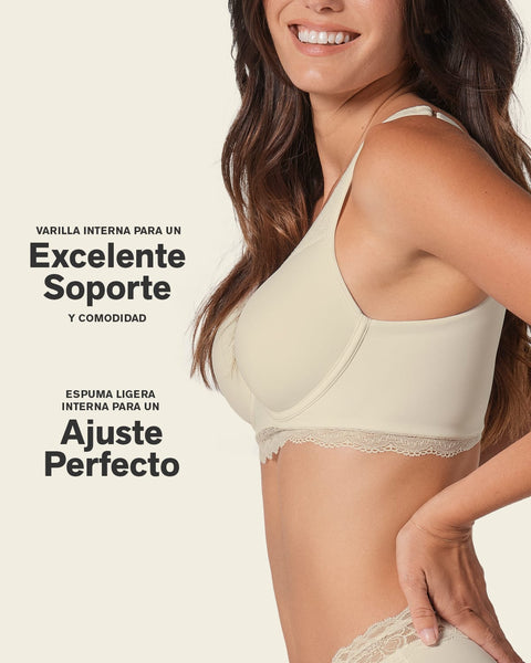 Paquete x 2 brasieres de buen cubrimiento: Deep Coverage Bra#color_253-marfil
