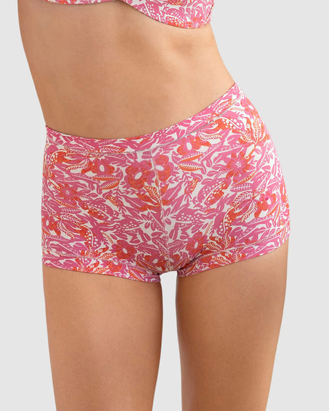 Bloomer tipo bóxer de ajuste perfecto#color_a46-rosado-estampado-flores