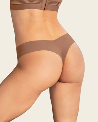 Bloomer brasilera invisible ultraplano sin elásticos y de pocas costuras#color_640-cafe-oscuro