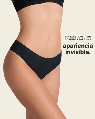 Bloomer brasilera invisible ultraplano sin elásticos y de pocas costuras#color_785-negro