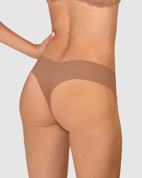 Bloomer brasilera invisible ultraplano sin elásticos y de pocas costuras#color_a19-cafe-claro