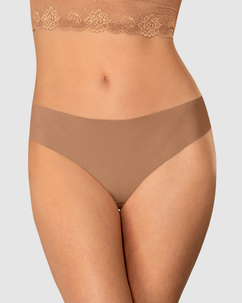 Bloomer brasilera invisible ultraplano sin elásticos y de pocas costuras#color_a19-cafe-claro