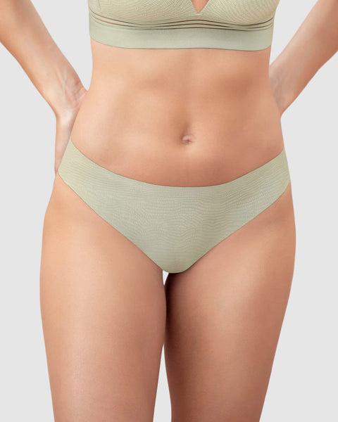 Bloomer brasilera invisible ultraplano sin elásticos y de pocas costuras#color_b50-verde-claro-estampado