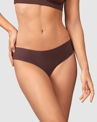 Bloomer brasilera invisible ultraplano sin elásticos y de pocas costuras#color_c56-cocoa