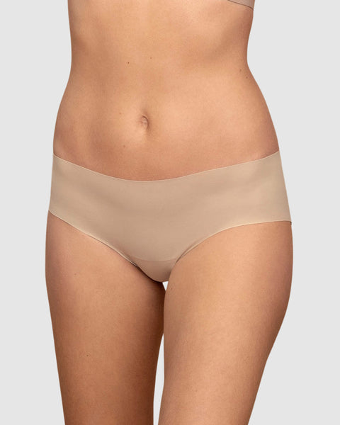 Paquete x3 bloomers hípster invisible ultraplano sin elásticos y de pocas costuras#color_802-cafe-claro