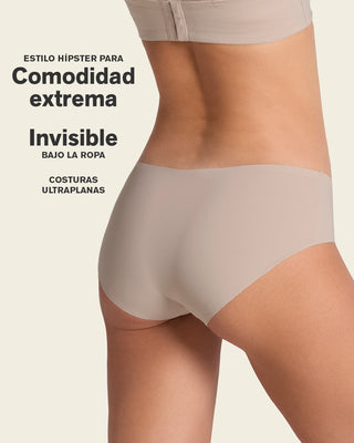 Bloomer hípster invisible ultraplano sin elásticos y de pocas costuras#color_802-cafe-claro