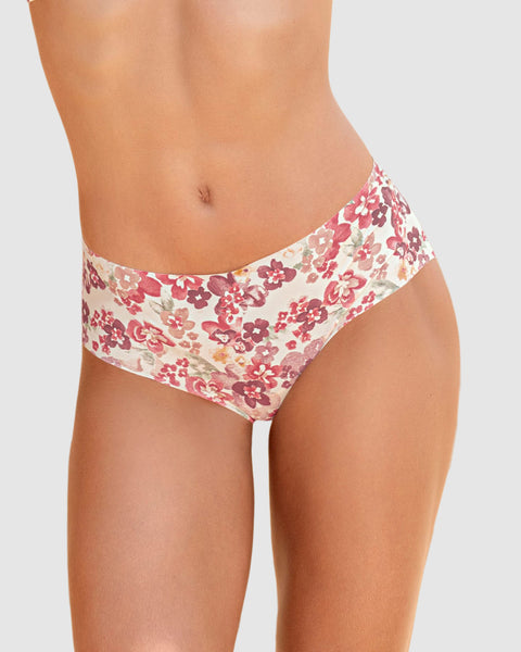 Bloomer hípster invisible ultraplano sin elásticos y de pocas costuras#color_b91-estampado-flores