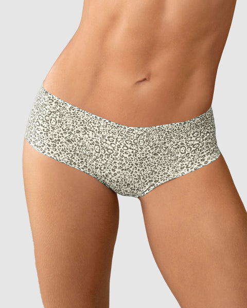 Bloomer hípster invisible ultraplano sin elásticos y de pocas costuras#color_b95-estampado-verde