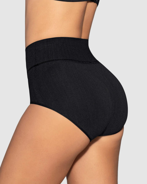 Bloomer faja de control moderado tiro alto en SkinFuse#color_700-negro