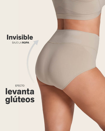 Bloomer faja de control moderado tiro alto en SkinFuse#color_802-cafe-claro