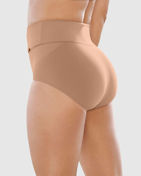 Bloomer faja de control moderado tiro alto en SkinFuse#color_852-beige