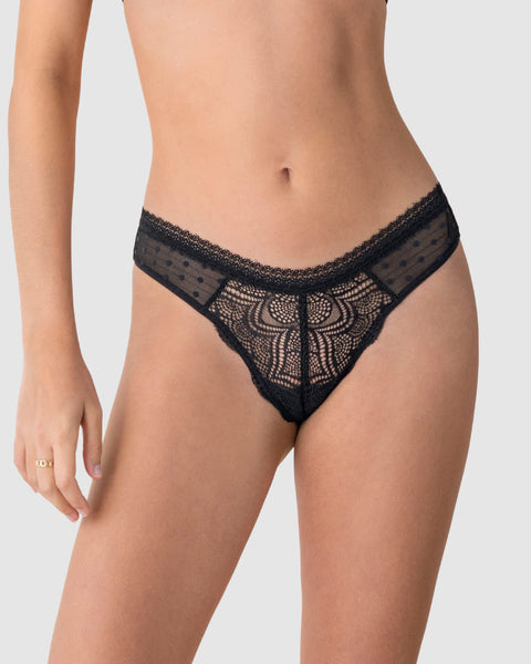 Bloomer tipo Tanga Brasilera en Encaje#color_700-negro