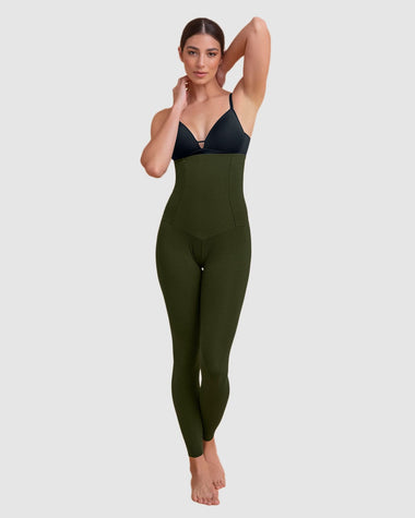 Legging de tiro alto de control en abdomen y piernas#color_b56-verde