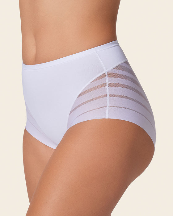 Bloomer faja clásico con control moderado de abdomen y bandas en tul#color_000-blanco
