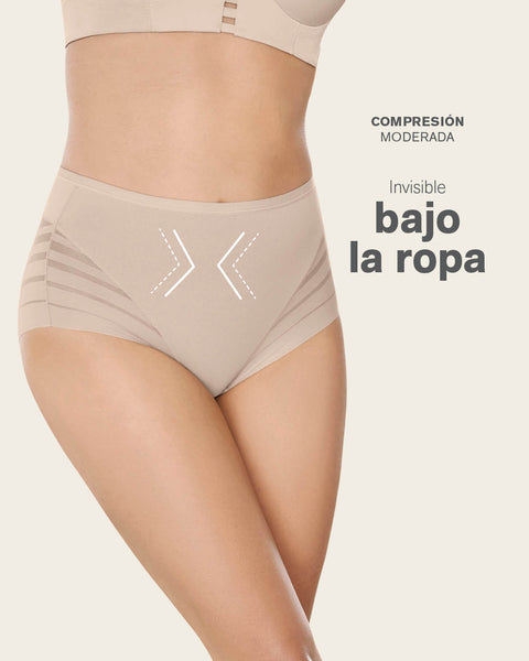 Bloomer faja clásico con control moderado de abdomen y bandas en tul#color_589-azul-medio