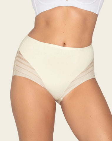 Bloomer faja clásico con control moderado de abdomen y bandas en tul#color_898-marfil