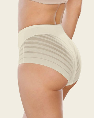 Bloomer faja clásico con control moderado de abdomen y bandas en tul#color_898-marfil