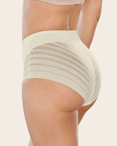 Bloomer faja clásico con control moderado de abdomen y bandas en tul#color_898-marfil