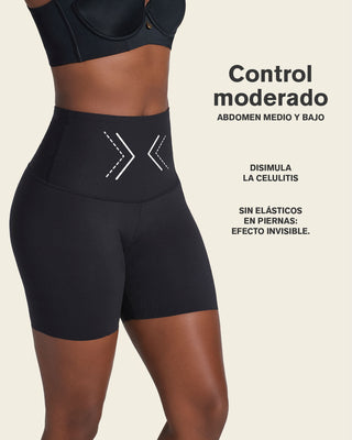 Short de control de abdomen y cintura que disimula la celulitis#color_700-negro
