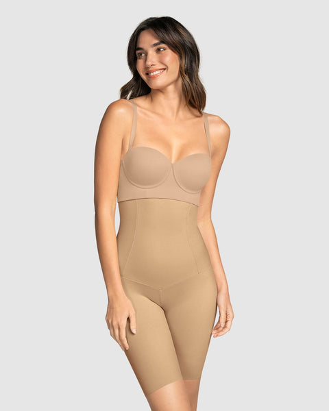 Bloomer faja de tiro alto con control en abdomen y cintura#color_801-cafe-medio