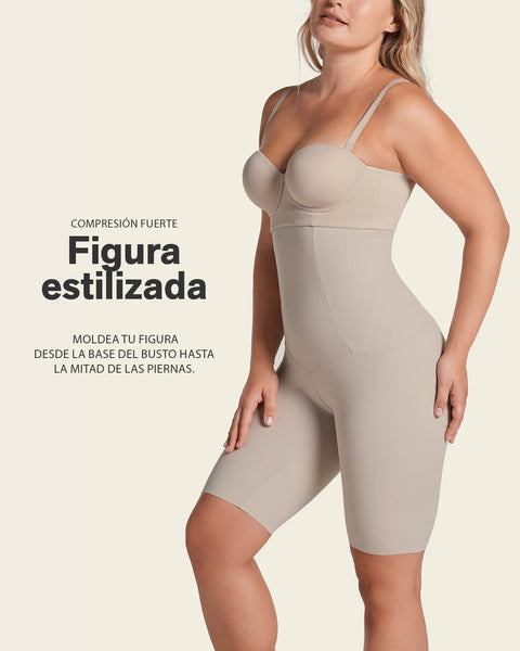 Bloomer faja de tiro alto con control en abdomen y cintura#color_802-cafe-claro