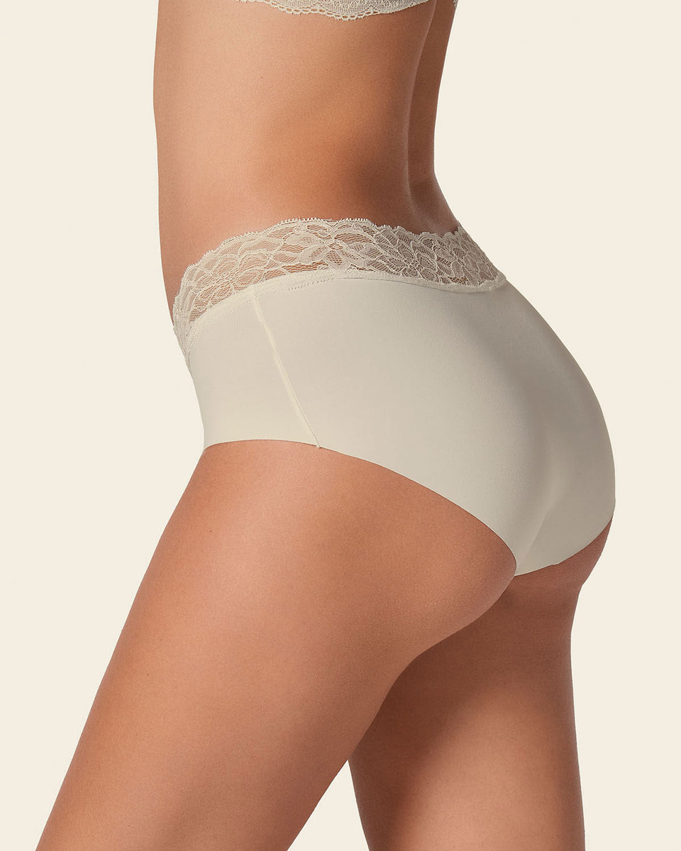 Bloomer hípster en tela ultraliviana con franja de encaje