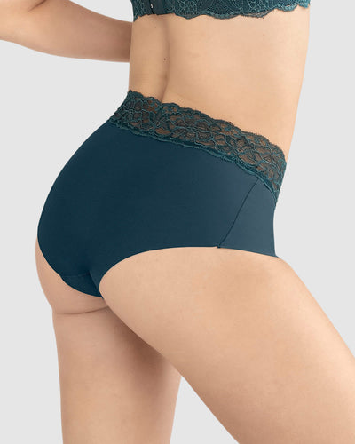 Bloomer hípster en tela ultraliviana con franja de encaje#color_650-verde-oscuro