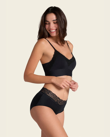 Bloomer hípster en tela ultraliviana con franja de encaje#color_700-negro