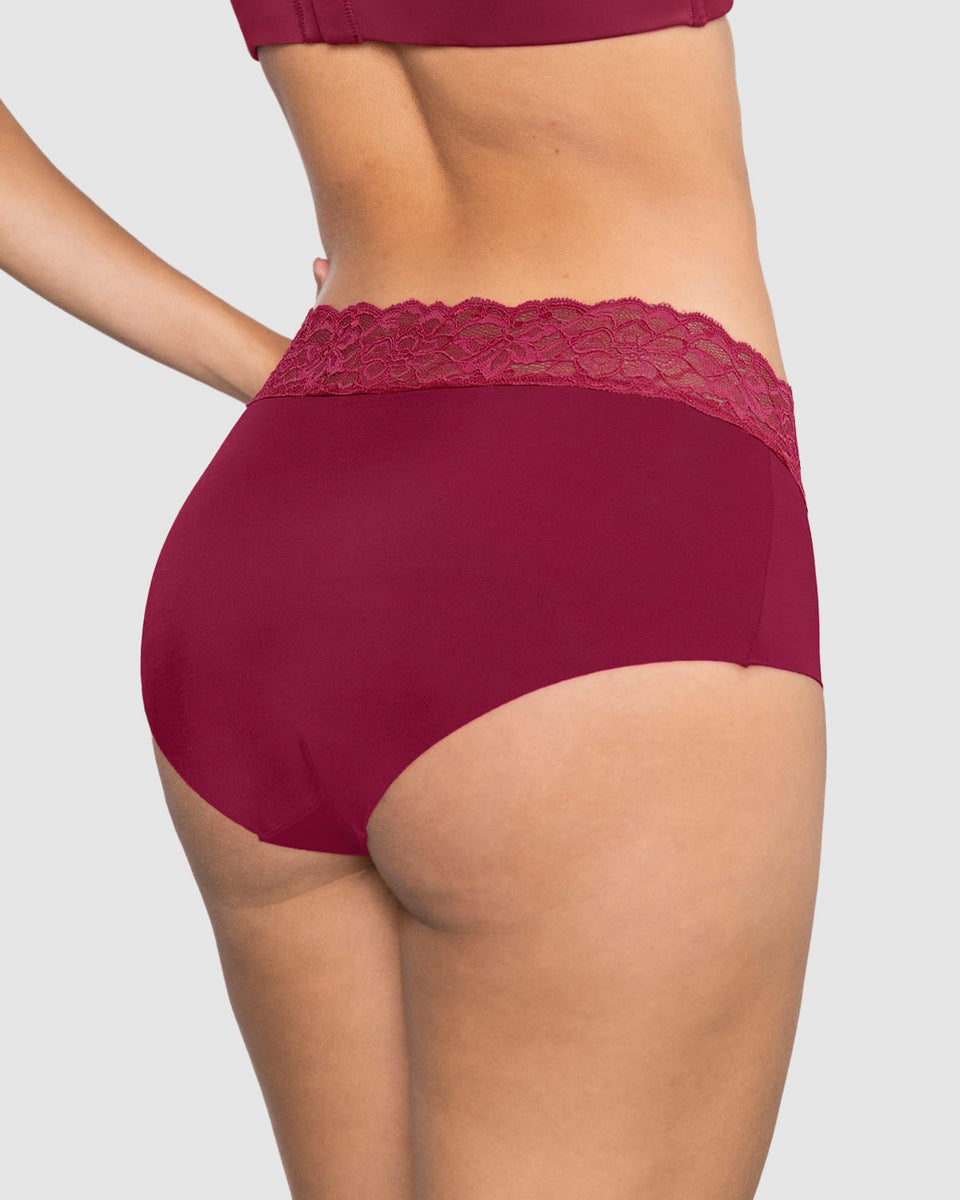 Bloomer hípster en tela ultraliviana con franja de encaje