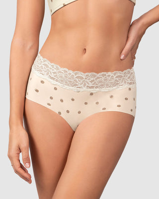 Bloomer hípster en tela ultraliviana con franja de encaje#color_c01-estampado-puntos