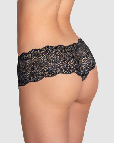 Bloomer estilo cachetero en encaje con transparencias y bordes redondeados#color_700-negro