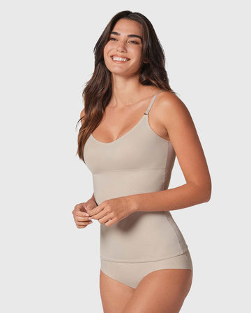 Camiseta multiusos de control de abdomen#color_802-cafe-claro