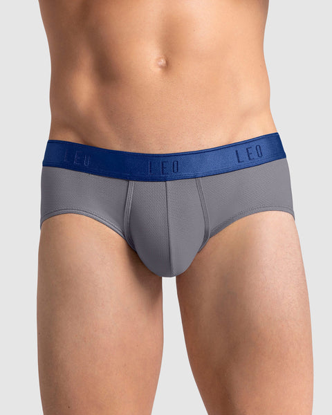 Paquete x 4 bóxers brief de alta transpiración en microfibra ideales para uso diario#color_758-gris-elastico-azul