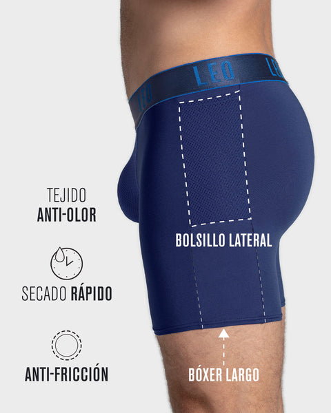 Bóxer deportivo largo con bolsillo lateral en microfibra#color_541-azul-petroleo