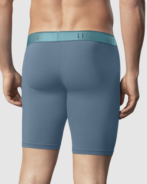 Bóxer deportivo largo con bolsillo lateral en microfibra#color_554-azul-grisaceo