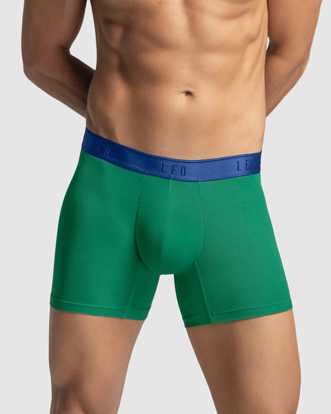 Paquete x 5 bóxers cortos con diseño ergonómico y máxima frescura en microfibra#color_677-verde-elastico-azul