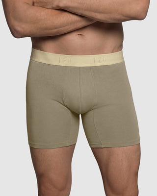 Bóxer medio en algodón#color_c69-verde-elastico-beige