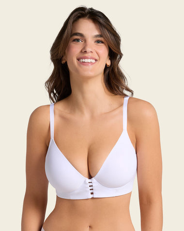 Brasier triangular de realce alto y buen cubrimiento Memory Bustier#color_000-blanco