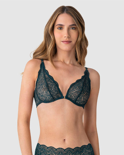 Bralette en encaje con transparencias y arco#color_660-verde-oscuro