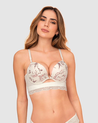 Brasier doble realce con escote profundo en espalda Sexy Back#color_192-perla-estampado